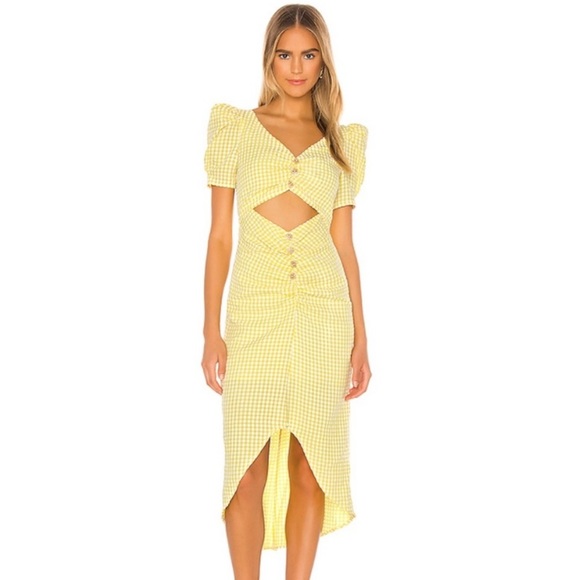 Song of Style Dresses & Skirts - Song of Style Lena Midi Dress In Gingham Yellow XS